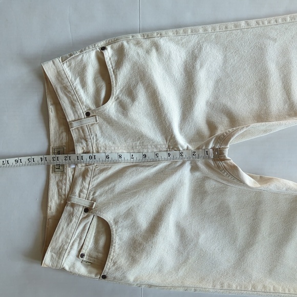 L.L. Bean Double L Classic Fit Straight Leg Denim Jeans 34 x 29 Cream Pockets - Picture 14 of 16